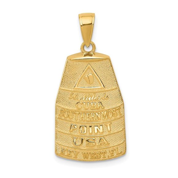 14k Yellow Gold Southern Most Point USA Key West Buoy Necklace - 18 In